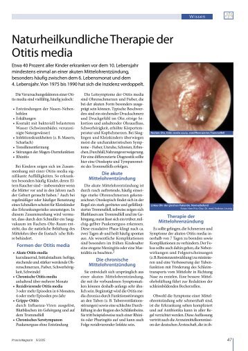 Naturheilkundliche Therapie der Otitis media - Steierl-Pharma GmbH