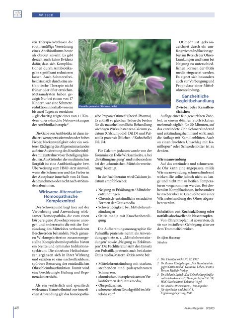 Naturheilkundliche Therapie der Otitis media - Steierl-Pharma GmbH