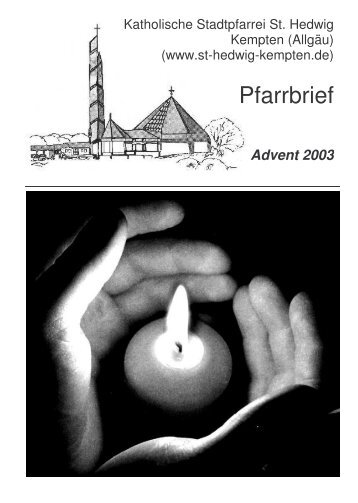 Pfarrbrief Advent 2003-2 - St. Hedwig