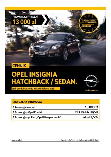 Opel Insignia Hatchback Sedan ceny 2013 - Opel Insignia ...