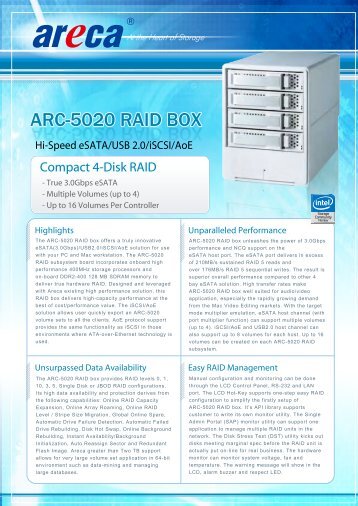 Areca ARC-5020 Datasheet (PDF) - starline Computer GmbH