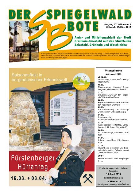 Amts- und Mitteilungsblatt der Stadt Grünhain-Beierfeld mit den ...