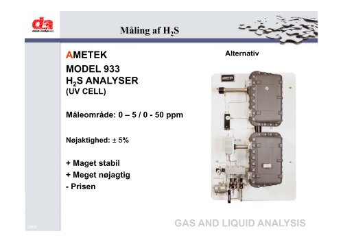 gas and liquid analysis - Dansk Gas Forening