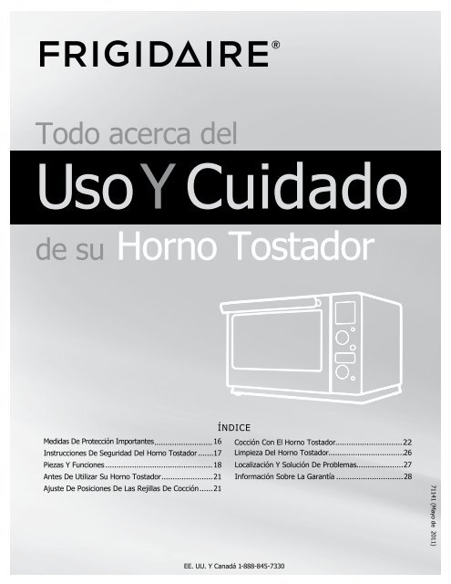 de su Horno Tostador - Frigidaire
