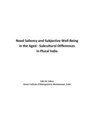 Need Saliency and Subjective Well-Being in the Aged : Subcultural ...