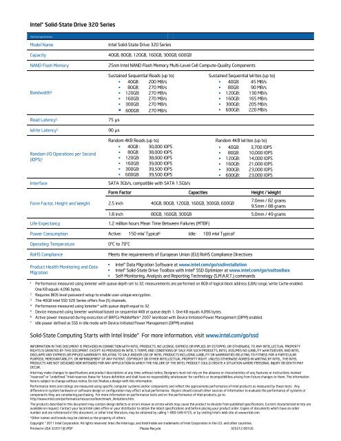 Intel SSD 320 Series - ASI