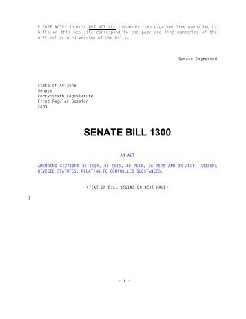 SENATE BILL 1300 - Arizona State Legislature