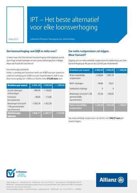 IPT – Het beste alternatief voor elke loonsverhoging - Allianz