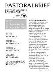 Pastoralbrief 06.09. - 13.09.09 - Kath. Pfarrei St. Blasius zu Balve