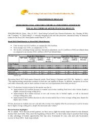 Sinocoking Coal And Coke Chemical Industries ... - PrecisionIR