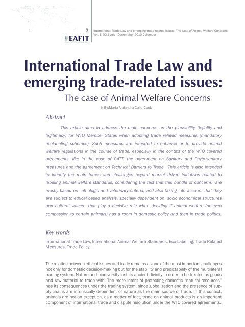 International Trade Law and emerging trade-related issues:
