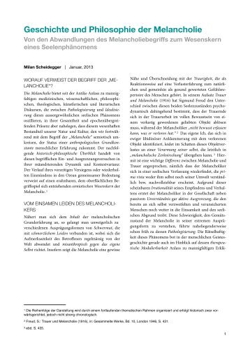 Geschichte und Philosophie der Melancholie - Scheidegger, Milan