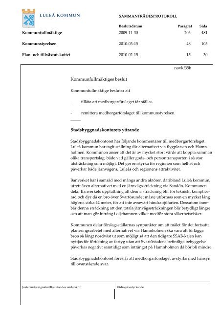 2010-03-15 § 48 Medborgarförslag om ... - Luleå kommun