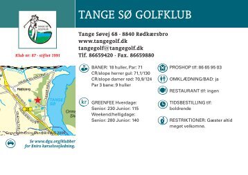 TANGE SØ GOLFKLUB - Dansk Golf Union