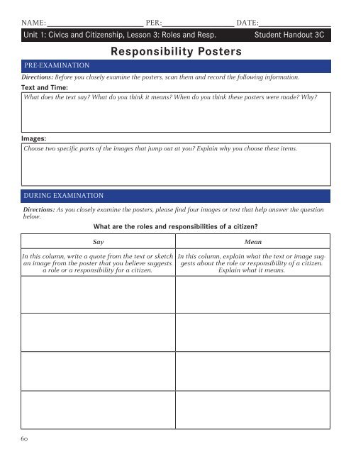 the Unit 1: Civics and Citizenship Lessons (pdf) - The Ronald ...