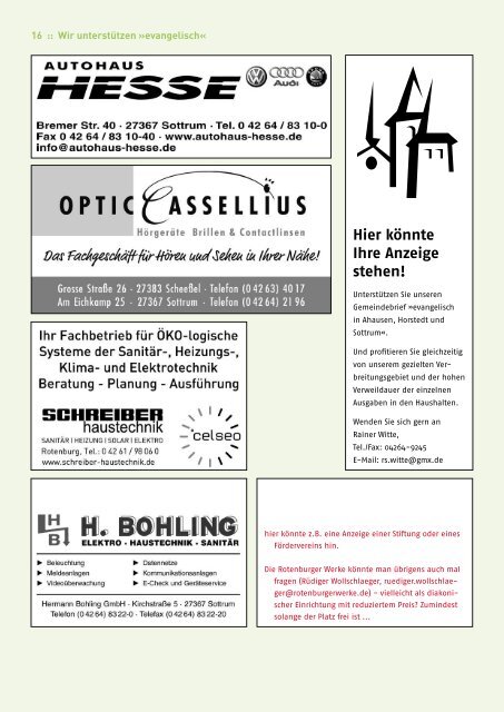 Taufe - Kirchengemeinde Horstedt