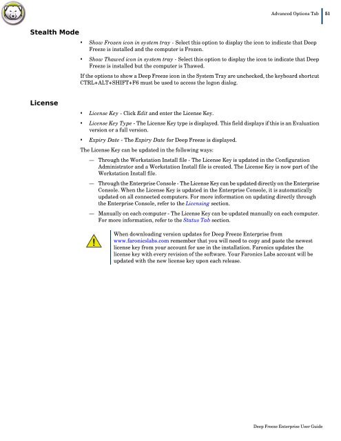 Deep Freeze Enterprise User Guide - Faronics
