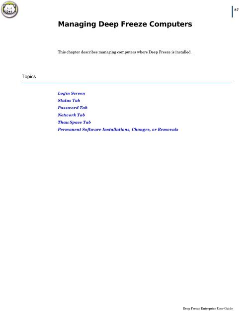 Deep Freeze Enterprise User Guide - Faronics
