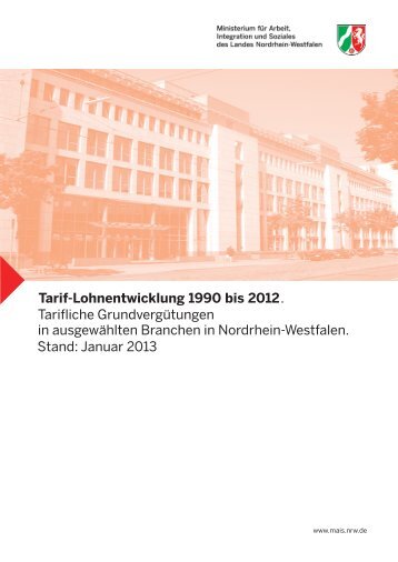 Tarif-Lohnentwicklung 1990 bis 2012. Tarifliche ... - Tarifregister NRW