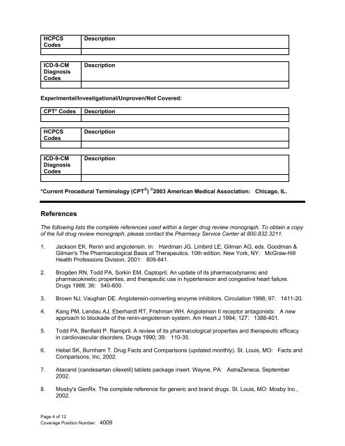 Angiotensen II Receptor Blocker Therapy (4009)