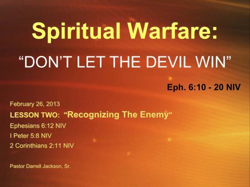 “DON'T LET THE DEVIL WIN”