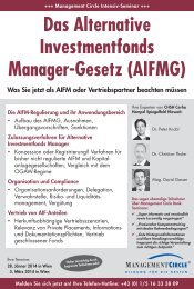 Das Alternative Investmentfonds Manager-Gesetz (AIFMG) - CHSH