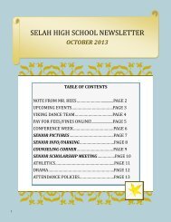 SELAH HIGH SCHOOL NEWSLETTER - Selah School District