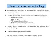 Chest wall disorders & the lung: - Department of Pulmonary Medicine