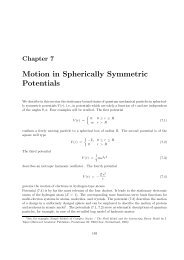 Chapter 7: Motion in Spherically Symmetric Potentials