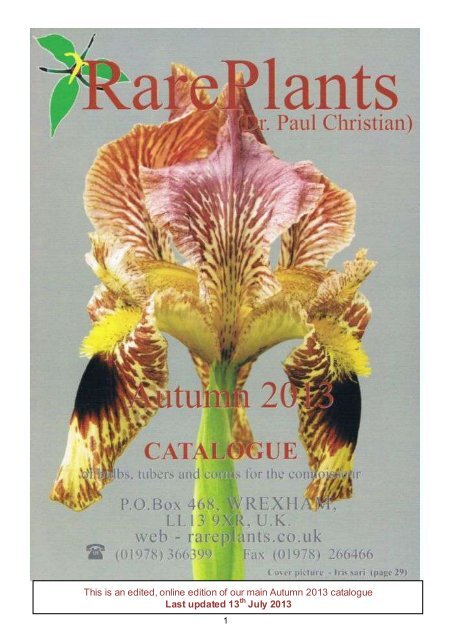 Catalogue - Paul Christian Rare Plants