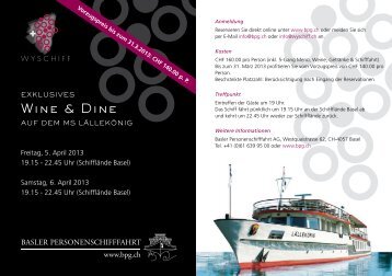 Wine & Dine - Wyschiff Basel