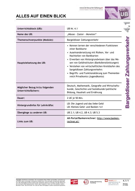 Bargeldloser Zahlungsverkehr - Verbraucherbildung