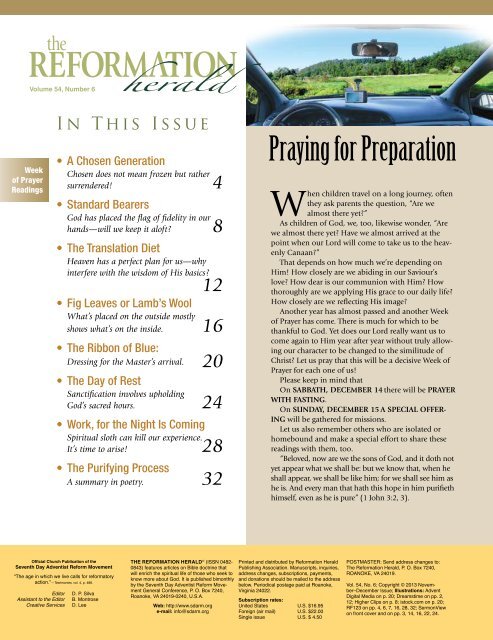 Week of Prayer, December 6–15, 2013 - sdarm.ca