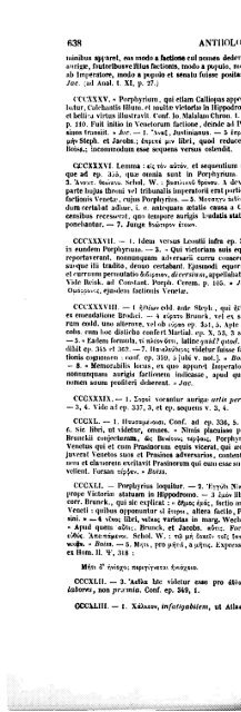 epigrammatum anthologia palatina. - Notes du mont Royal