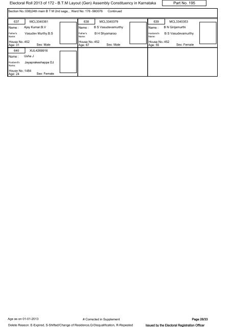 Electoral Roll - 2013 - Office of the Chief Electoral Officer