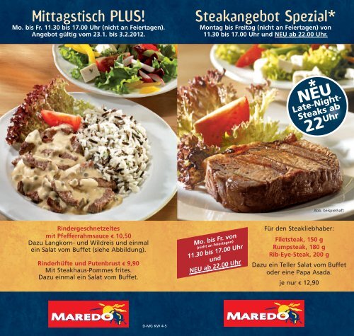 Mittagstisch PLUS! Steakangebot Spezial* - Maredo