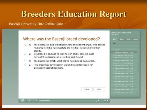 BCOA Annual Meeting Presentation - the Basenji Club of America