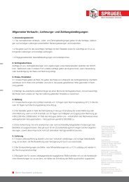 Allgemeine Geschäftsbedingungen - Gerhard Sprügel GmbH