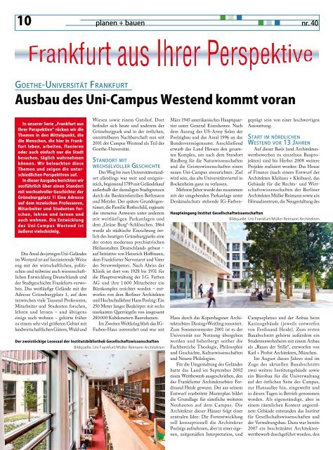 Herbstausgabe - bei Planen und Bauen in Frankfurt am Main