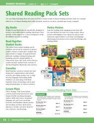 Shared Reading Pack Sets - McGraw-Hill Ryerson