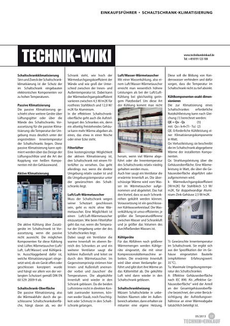 Ausgabe 5 /2013 - technik + EINKAUF