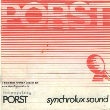 PORST Synchrolux Sound BA.pdf - Super8-projektor.de