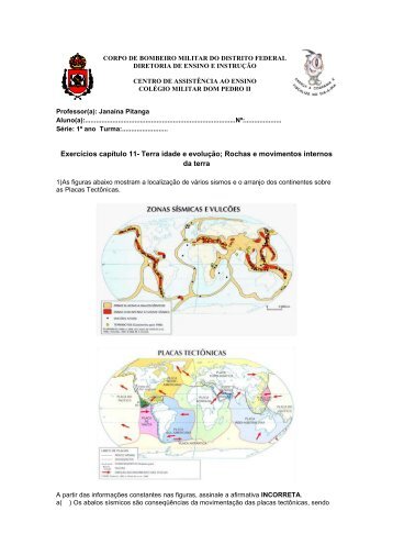 Exercícios capítulo 11- Terra idade e evolução; Rochas e ...