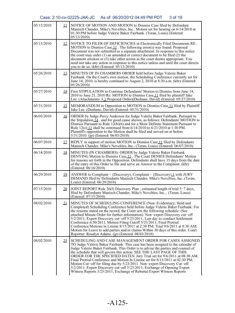 Joint Appendix (Part 1)