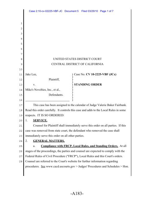 Joint Appendix (Part 1)