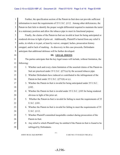 Joint Appendix (Part 1)