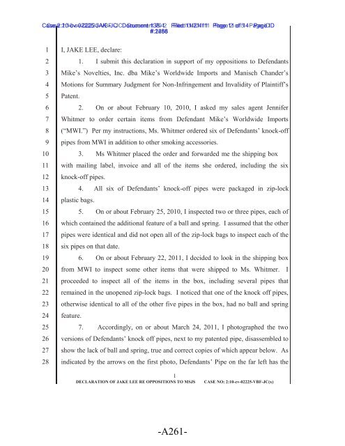 Joint Appendix (Part 1)