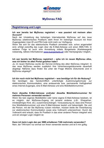 MyDonau FAQ - Donau Versicherung