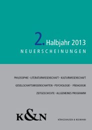 2.Halbjahr 2013 - Verlag Königshausen & Neumann