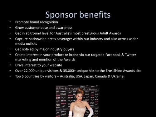 a sponsorship package. - Eros Shine Awards